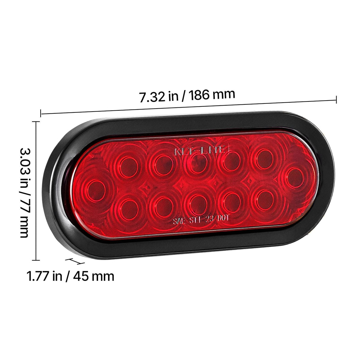 Trailer Lights, 4PCS 12V Oval LED Trailer Tail Lights Kit with Stop Brake Turn Tail Lamp, Waterproof Tow Lighting Kit for Boat Truck Camper RV Snowmobile Bus Caravan, 2 Mounting Options, Red