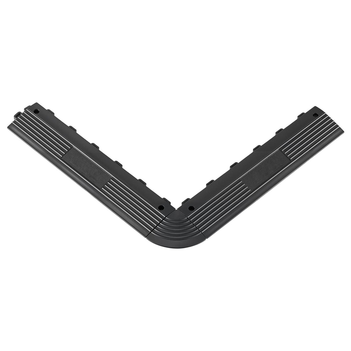 Transition Edge Kit, 11-Piece, Durable PP Interlocking Modular Garage Floor Edging, Easy Installation, Edge Protection for Wet Area Restaurant, Only Compatible with Drainage Mats, Black