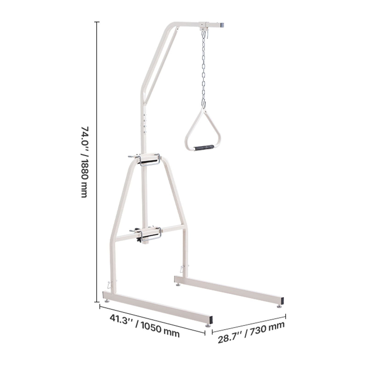 Trapeze Bar for Bed Mobility, Bed Trapeze with Clamps and Floor Stand, 250LBS Weight Capacity Bed Pull Up Assist for Elderly, Patients & Disabled, Suitable for Home Care, Hospital, Nursing Home