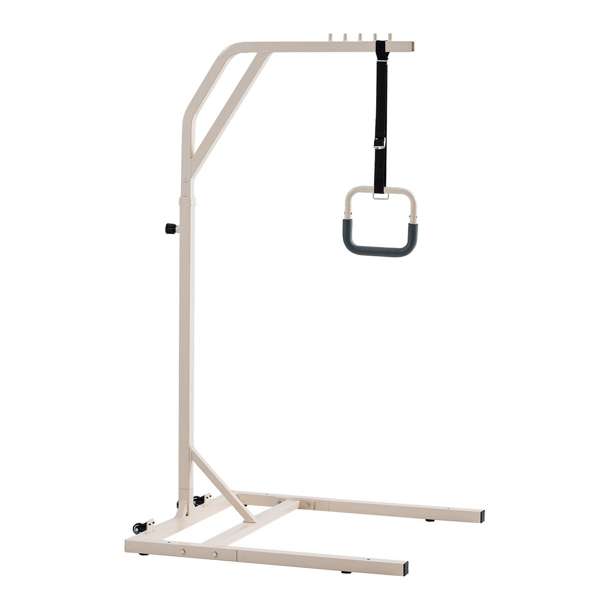 Trapeze Bar for Bed Mobility, Height-Adjustable Free Standing Trapeze Bar with 2 Wheels, 300LBS Capacity Bed Pull Up Assist for Elderly Disabled, Ideal for Hospital, Nursing Home & Home Care