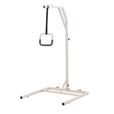 Trapeze Bar for Bed Mobility, Height-Adjustable Free Standing Trapeze Bar with 2 Wheels, 300LBS Capacity Bed Pull Up Assist for Elderly Disabled, Ideal for Hospital, Nursing Home & Home Care