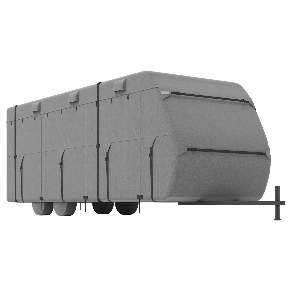 Travel Trailer Cover, 18-20 ft RV Cover, 4-Layer Non-Woven Fabric Camper Cover, Waterproof, Windproof and Rip-Stop Class A RV Cover, with Storage Bag, Repair Patches, Straps and Tire Covers