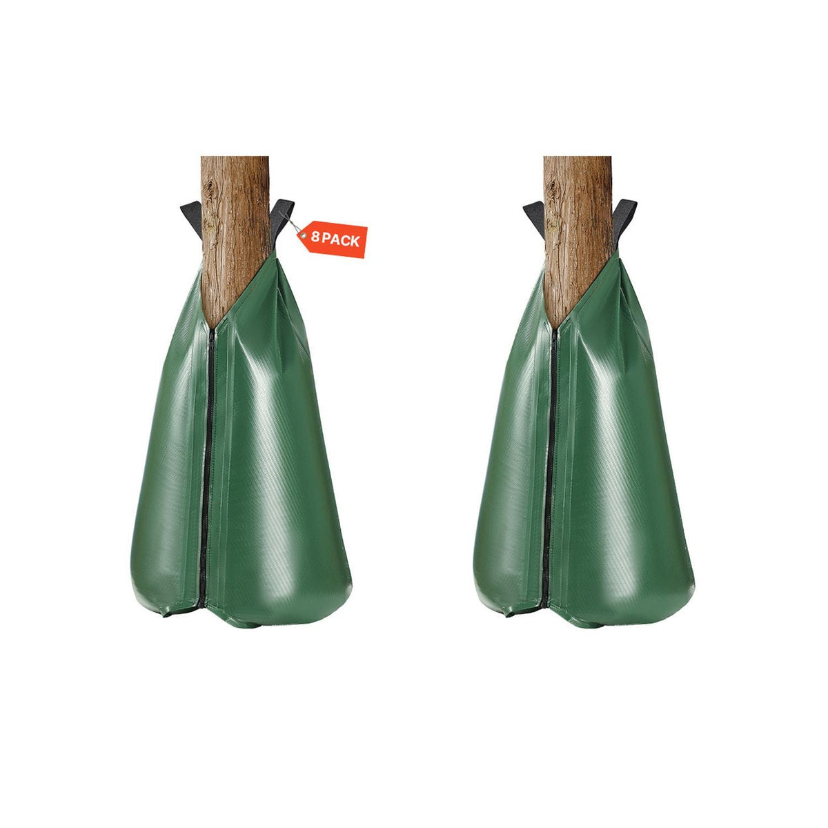 Tree Watering Bag, 8 Packs 20 Gallons Watering Bags for New Trees, 5-9 Hours Slow Release Refillable Tree Drip Irrigation Bags with Zipper, Durable Tree Watering System for Deep Root Targeting