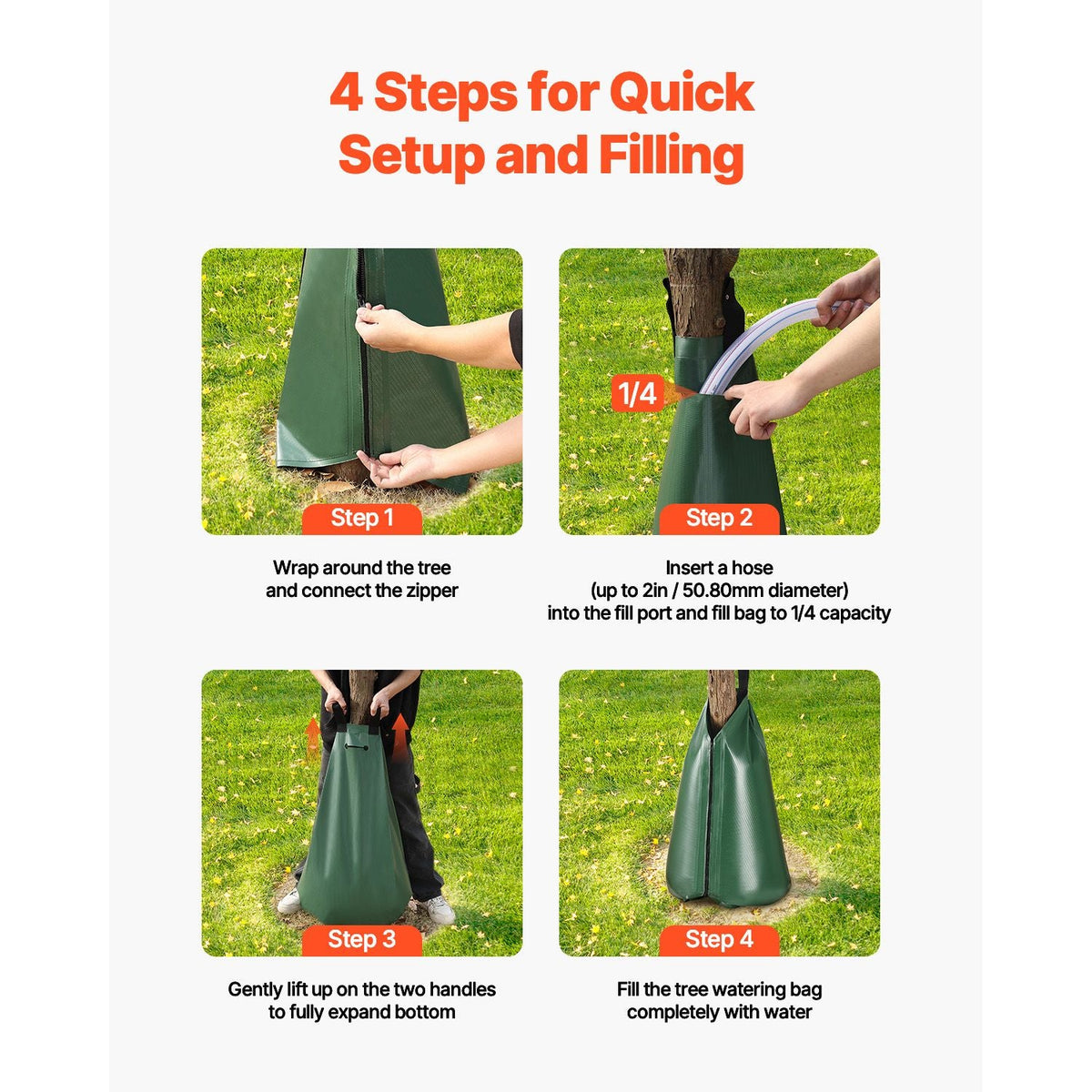 Tree Watering Bag, 8 Packs 20 Gallons Watering Bags for New Trees, 5-9 Hours Slow Release Refillable Tree Drip Irrigation Bags with Zipper, Durable Tree Watering System for Deep Root Targeting