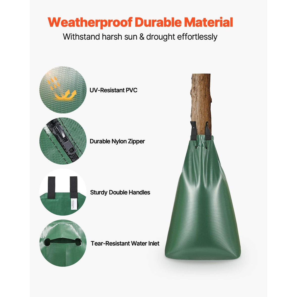 Tree Watering Bag, 8 Packs 20 Gallons Watering Bags for New Trees, 5-9 Hours Slow Release Refillable Tree Drip Irrigation Bags with Zipper, Durable Tree Watering System for Deep Root Targeting