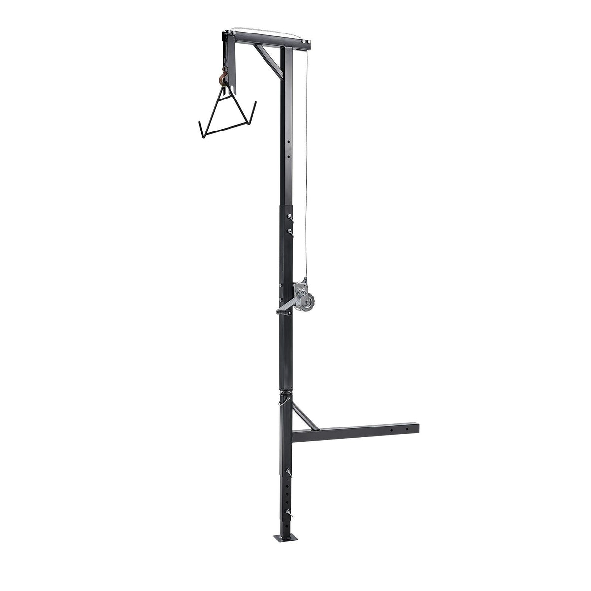 Truck Hitch Game Hoist, 600 lbs Load Capacity, Hunting Deer Hoist with 2-inch Receiver, 360-Degree Swivel Shaft & Adjustable Height, Includes Gambrel Winch for Skinning & Cleaning Game