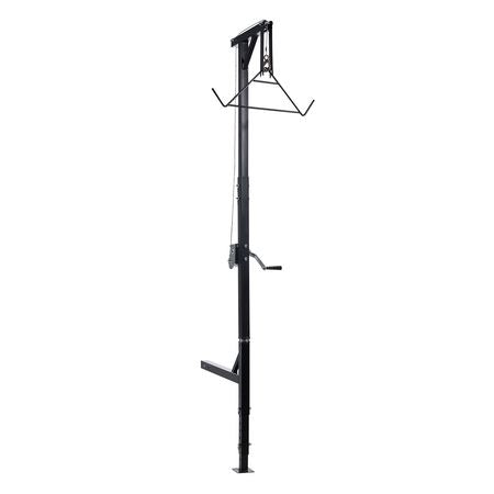 Truck Hitch Game Hoist, 600 lbs Load Capacity, Hunting Deer Hoist with 2-inch Receiver, 360-Degree Swivel Shaft & Adjustable Height, Includes Gambrel Winch for Skinning & Cleaning Game