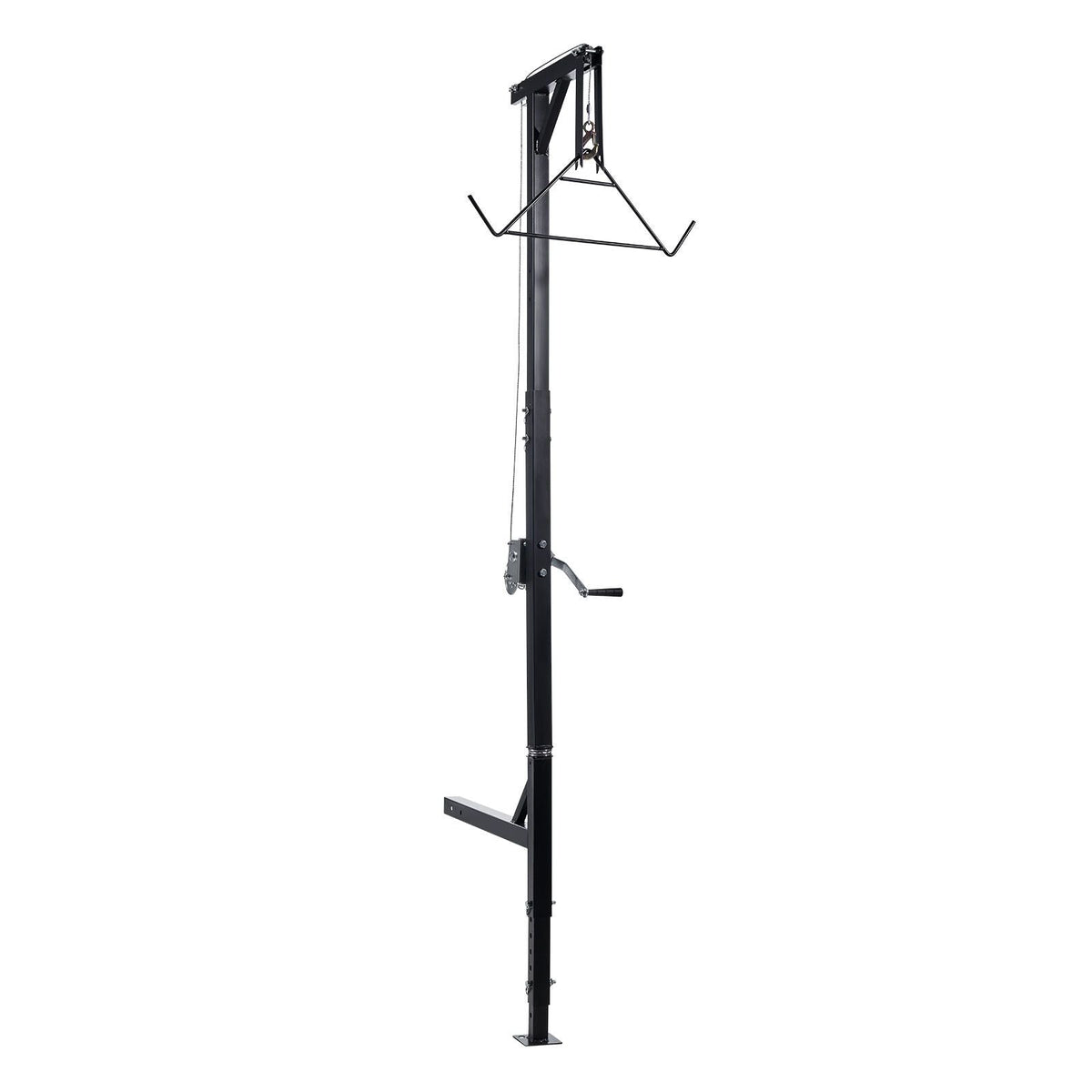 Truck Hitch Game Hoist, 600 lbs Load Capacity, Hunting Deer Hoist with 2-inch Receiver, 360-Degree Swivel Shaft & Adjustable Height, Includes Gambrel Winch for Skinning & Cleaning Game