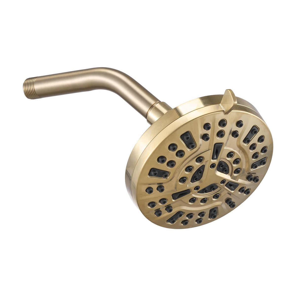 Tub and Shower Faucet Set, Complete with 5-Inch Rainfall Shower Head and Bathtub Spout, 8-Setting Adjustable Spray, Single-Handle Tub Trim Kit with Brass Pressure Balancing Valve, Gold Finish