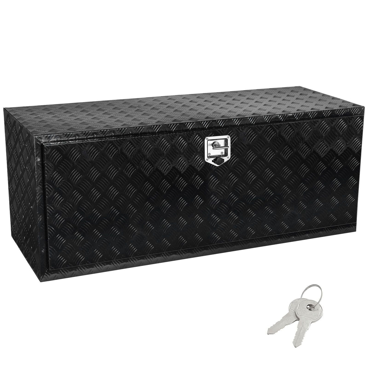 Underbody Truck Box, 60" x 24" x 24" Pickup Storage Box, Heavy Duty Aluminum Diamond Plate Tool Box with Lock and Keys, Waterproof Trailer Storage Box with T-Handle Latch for Truck, Van, Trailer