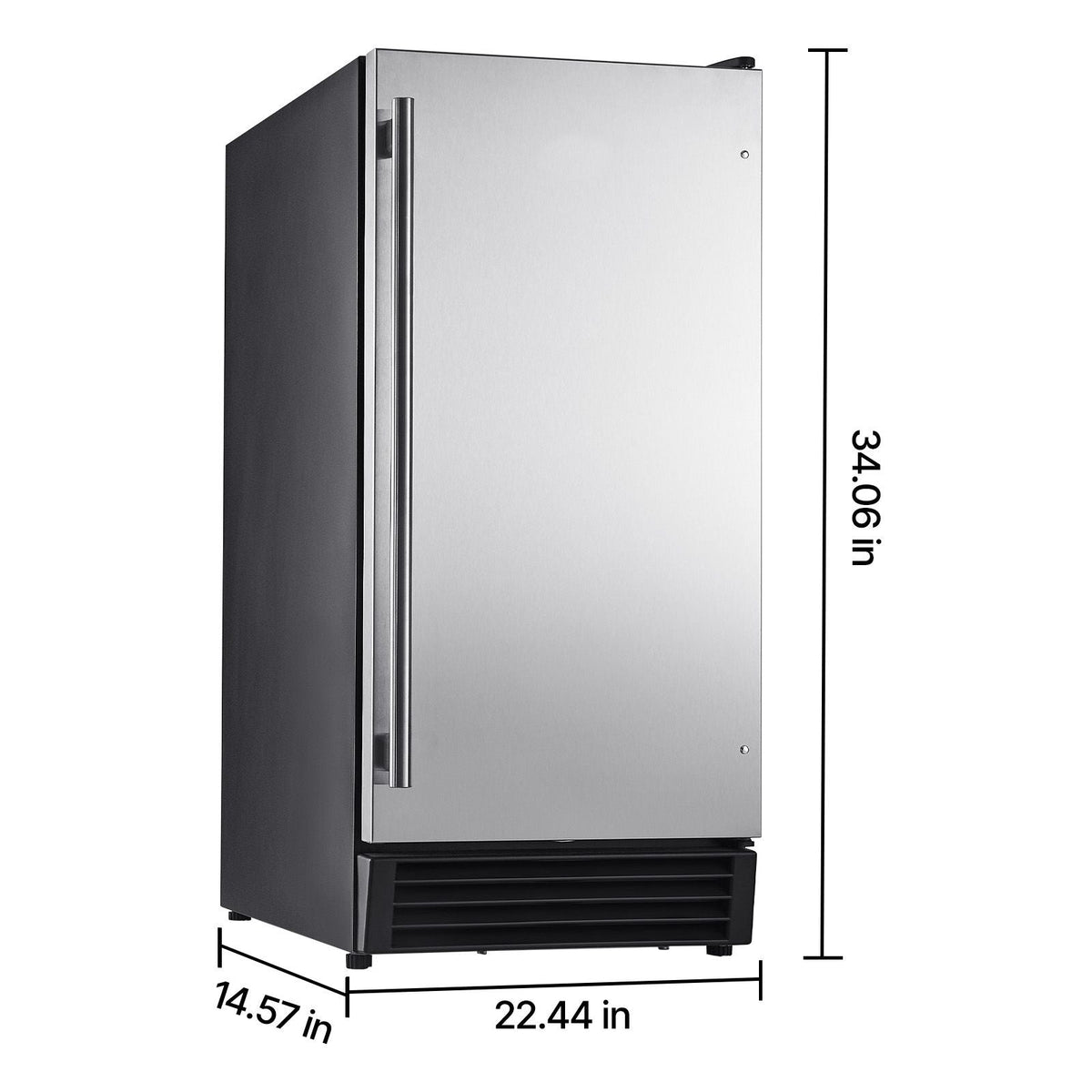 Undercounter Built-in Ice Maker, 50 Lbs/Day Under Counter Ice Maker Machine with Drain Pump Reversible Door Stainless Steel, Freestanding Ice Maker for Commercial Home Kitchen