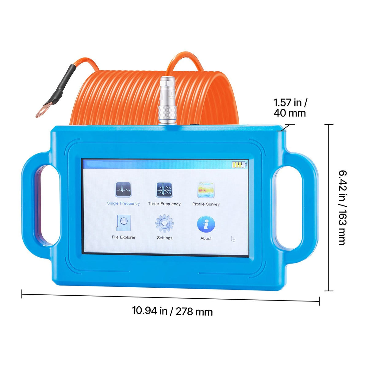 Underground Water Detector, Up to 1640ft (500m) Pro Underground Water Detection Locator, 7" Touchscreen Auto Mapping Well Detector Explorer with Multi-Frequency Measurement, 8GB Card, Carry Case