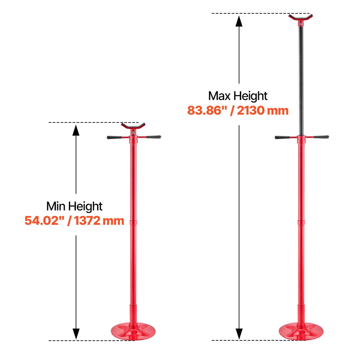 Underhoist Support Stand, 3/4 Ton (1653 lbs) Capacity Under Hoist Jack Stand, Lifting from 54.02" to 83.86", Bearing Mounted Spin Handle, Self-Locking Threaded Screw, Support Vehicle Components