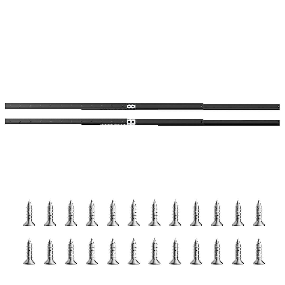 Undermount Drawer Slides, 40 inch, Full Extension Ball Bearing Under Stair Cabinet Rails, 260 LB Load Capacity Heavy Duty Bottom Stair Cabinet Glides Track Runners,for DIY Replacement, Black
