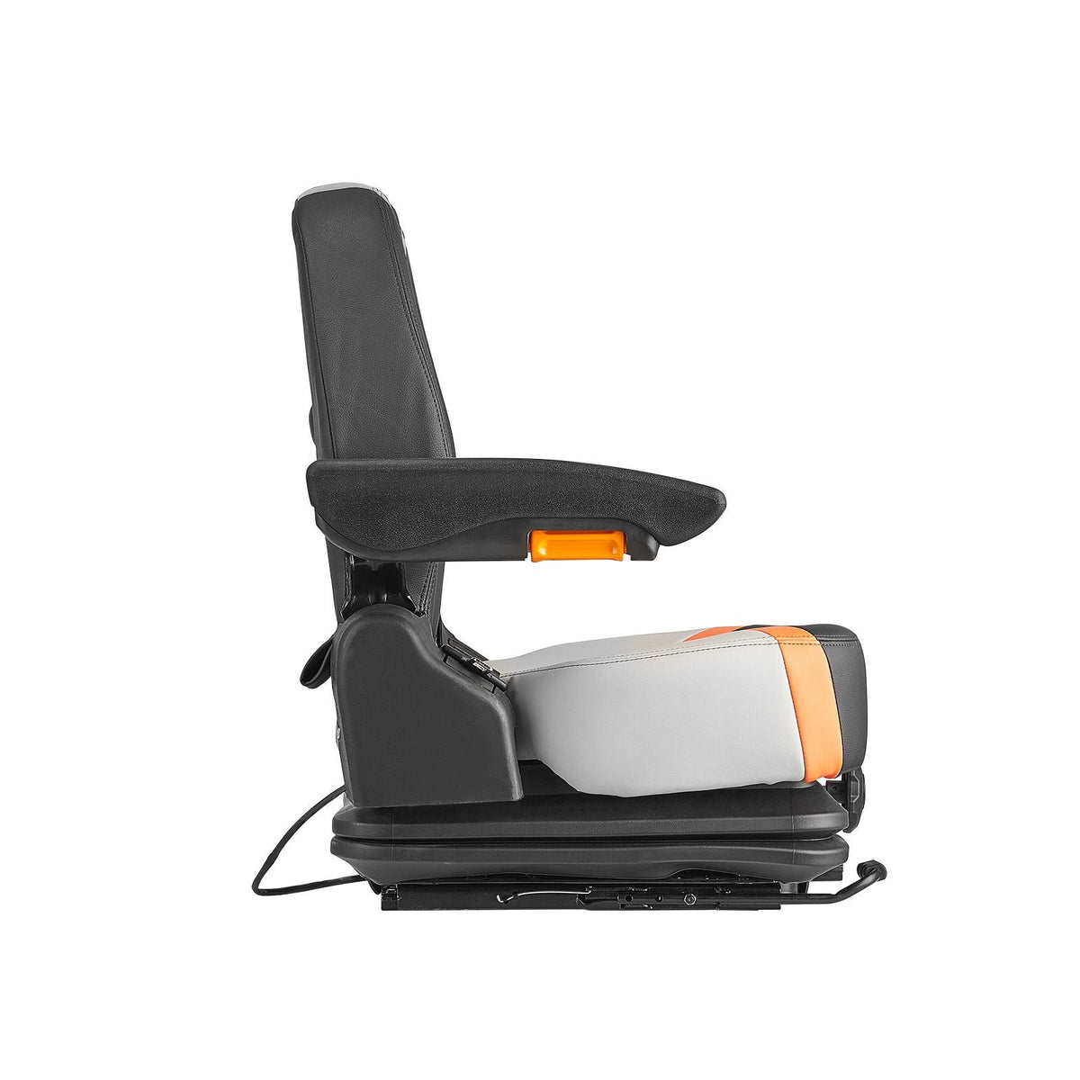 Universal Forklift Seat, Tractor Suspension Seat with Adjustable Back, Armrest & Safety Belt, Secure Fold Down Tractor Seat with Micro Switch, Lawnmower Seat for Skid Loader Bulldozer