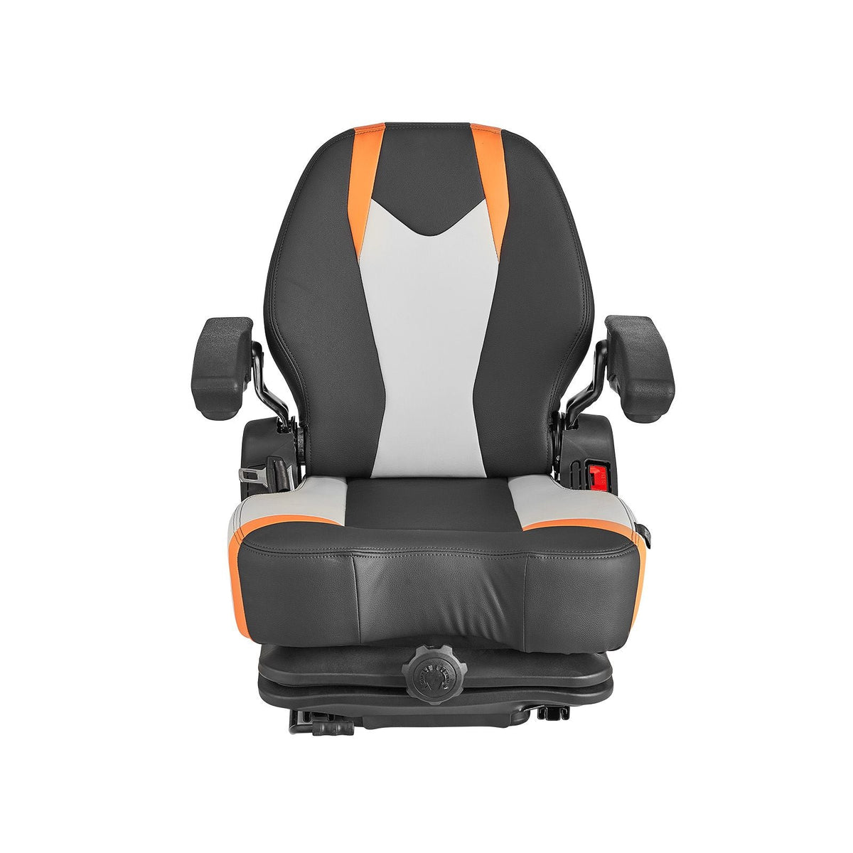 Universal Forklift Seat, Tractor Suspension Seat with Adjustable Back, Armrest & Safety Belt, Secure Fold Down Tractor Seat with Micro Switch, Lawnmower Seat for Skid Loader Bulldozer