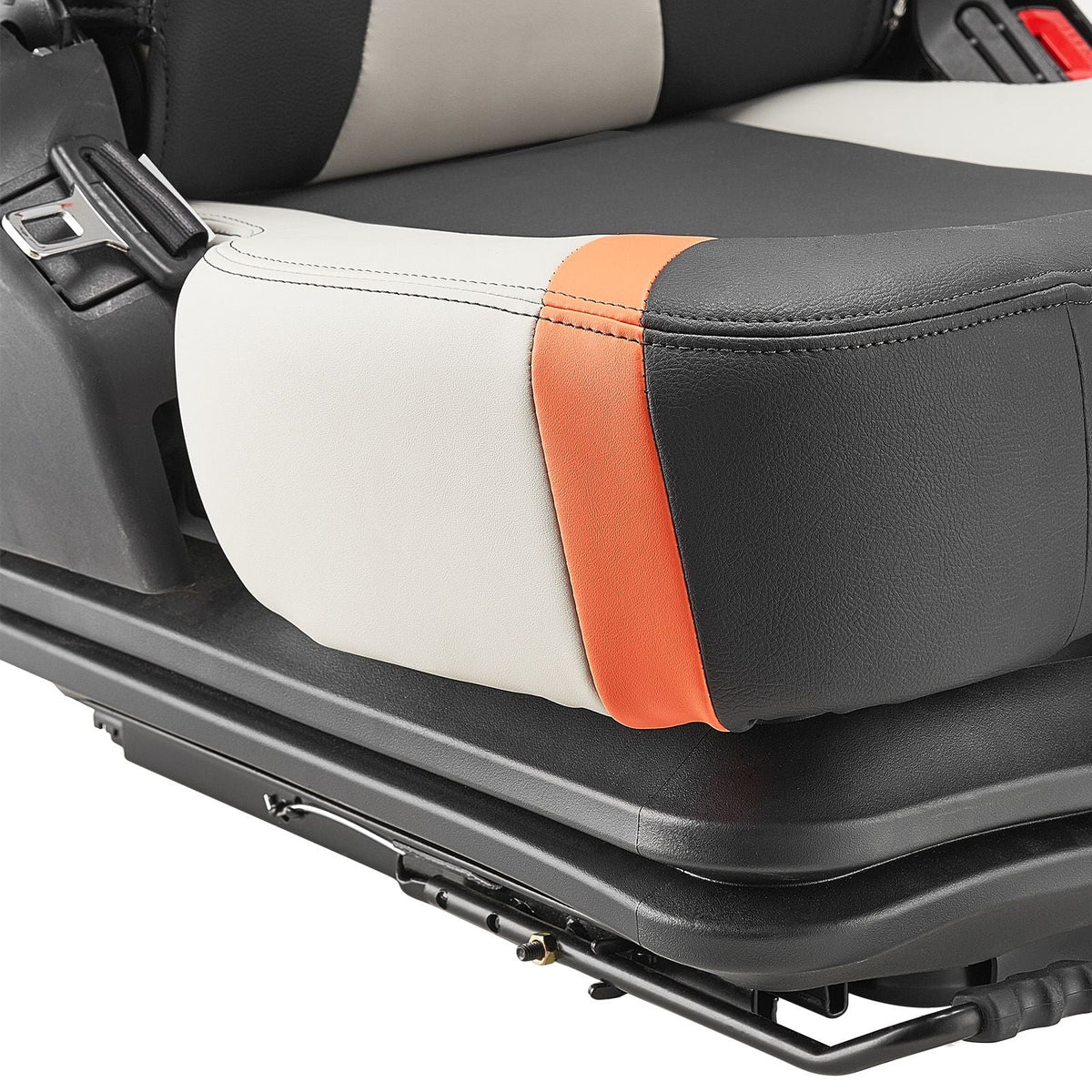 Universal Forklift Seat, Tractor Suspension Seat with Adjustable Back, Armrest & Safety Belt, Secure Fold Down Tractor Seat with Micro Switch, Lawnmower Seat for Skid Loader Bulldozer