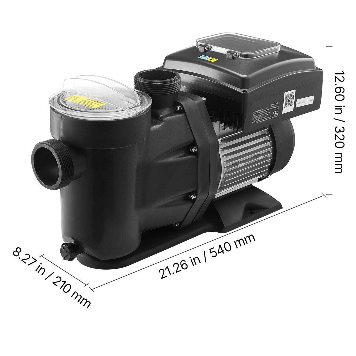 Variable Speed Pool Pump, 3 HP, AC 220-240V, 190 GPM, In/Above Swimming Pool Pump with Filter Basket, Powerful Self Priming, Programmable Timer, for Inground and Above Ground Swimming Pool