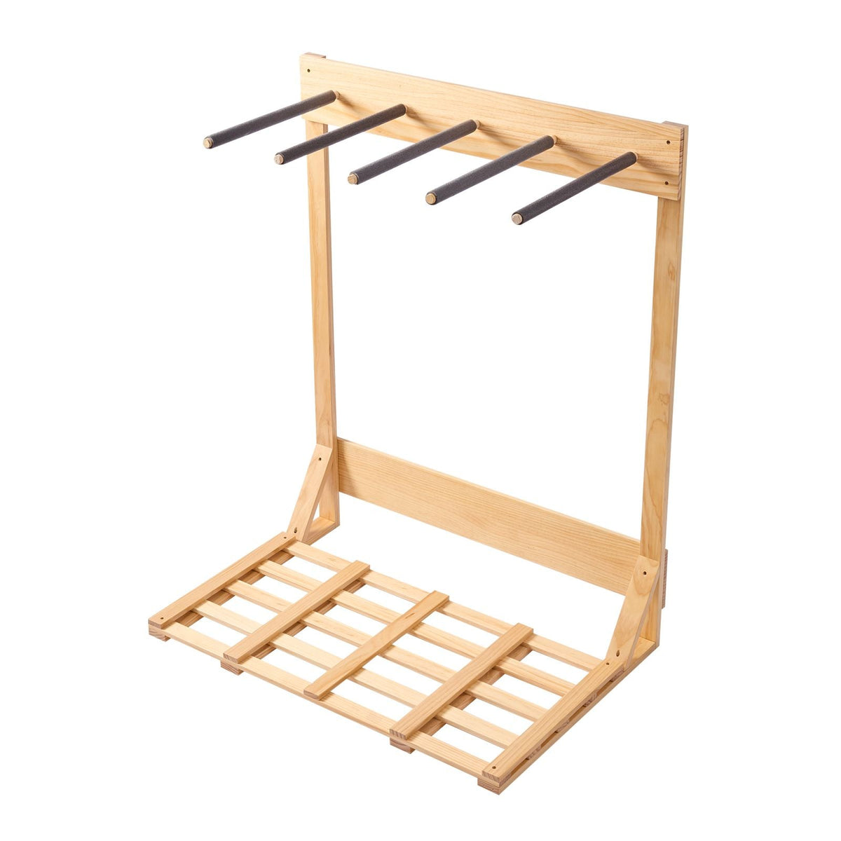Vertical Surfboard Stand, 4 Tiers Wooden Surfboard Rack for Storage and Display, Freestanding Board Stand Organizer, Surf Board Holder for Wakeboards, Snowboards, Kiteboards, Shortboard, Skis