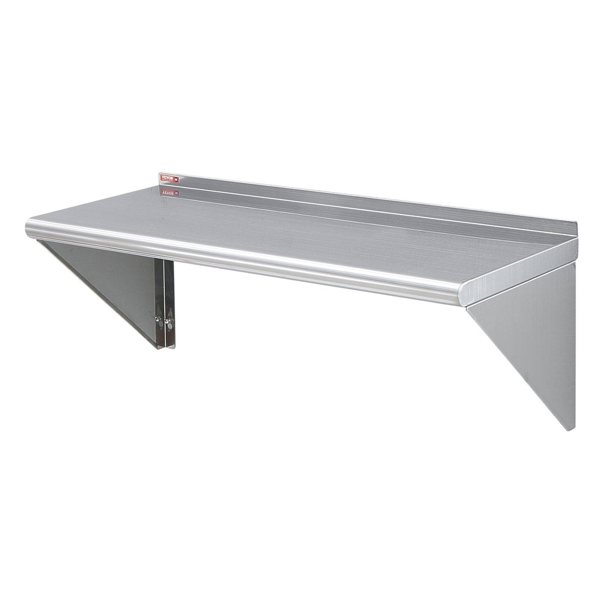 14" x 36" Stainless Steel Shelf, Wall Mounted Floating Shelving with Brackets, 300 lbs Load Capacity Commercial Shelves, Heavy Duty Storage Rack for Restaurant, Kitchen, Bar, Home, and Hotel