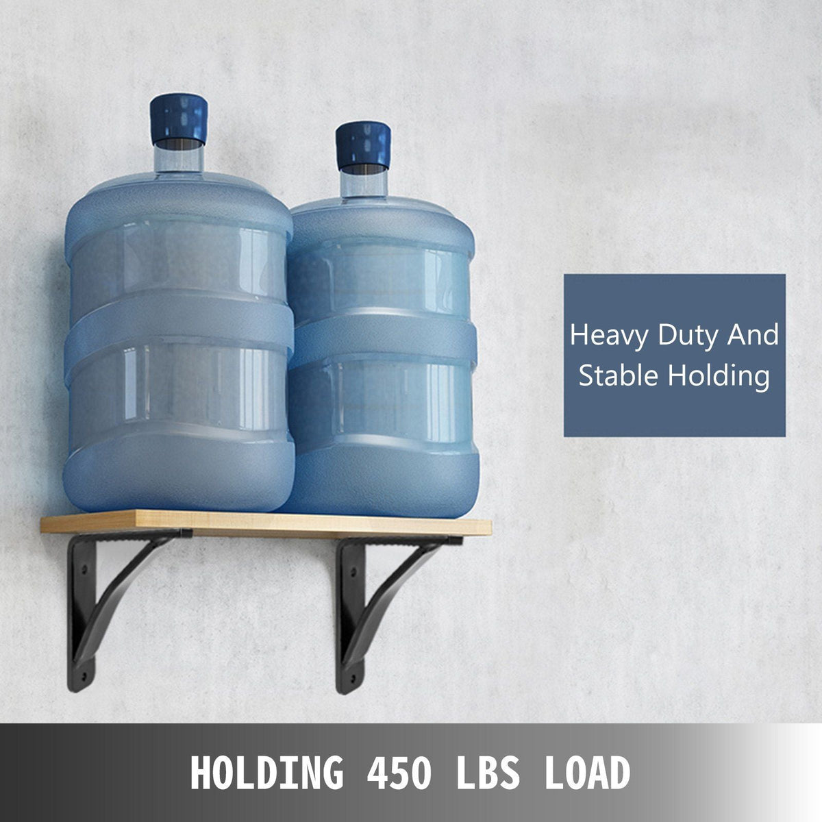 2 Pack Steel Shelf Brackets, Heavy Duty Hand Welded Steel Brackets 7x6x2", 450 lbs Supports Heavy Weight , Floating Shelves Triangle Supports, DIY Rustic Shelving Joints(7x6x2", 450 lbs)
