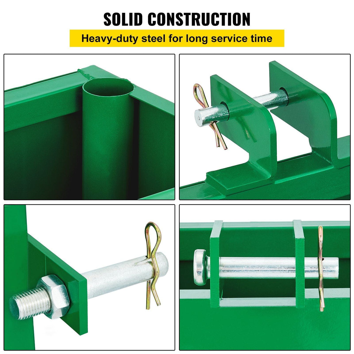 3 Point Ballast Box, 800lbs Capacity Hitch Ballast Box, Standard 2'' Hitch Receiver, Tractor Ballast Box with 5cu.ft Volume, Heavy Duty Steel, Fits Category 1 Tractor Attachment,Green