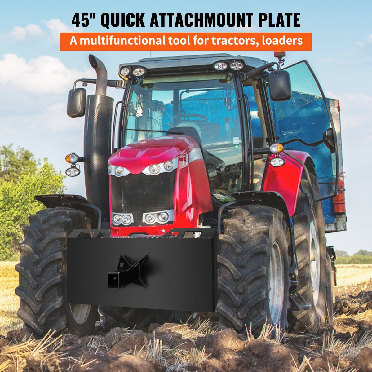 3/8" Top Bar Thick 1/4"Thick Skid Steer Bobcat Plate Quick Tach Attachment Mount Plate