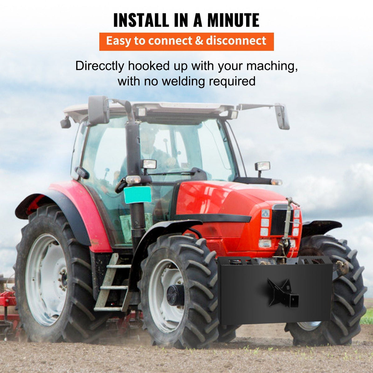 3/8" Top Bar Thick 1/4"Thick Skid Steer Bobcat Plate Quick Tach Attachment Mount Plate