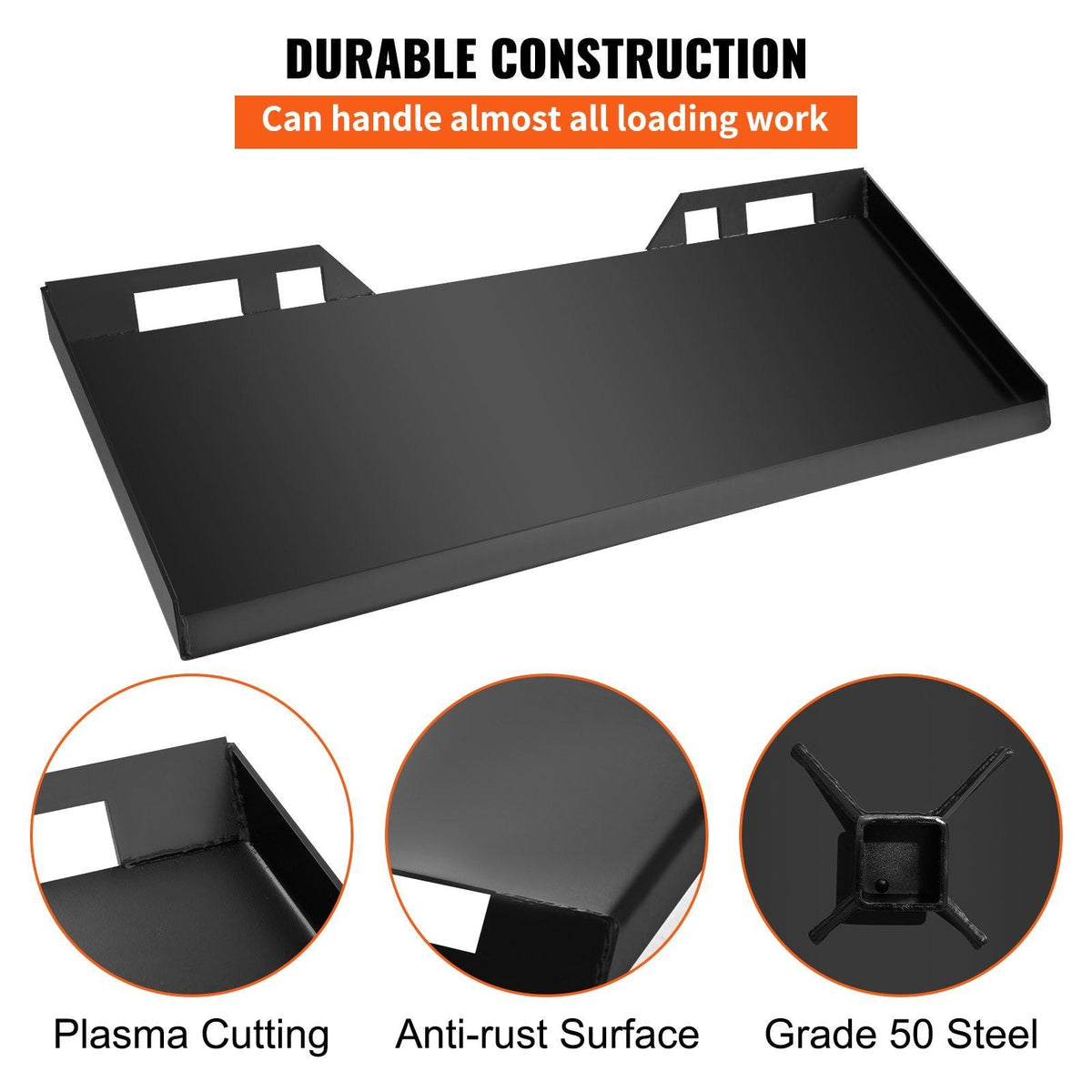 3/8" Top Bar Thick 1/4"Thick Skid Steer Bobcat Plate Quick Tach Attachment Mount Plate