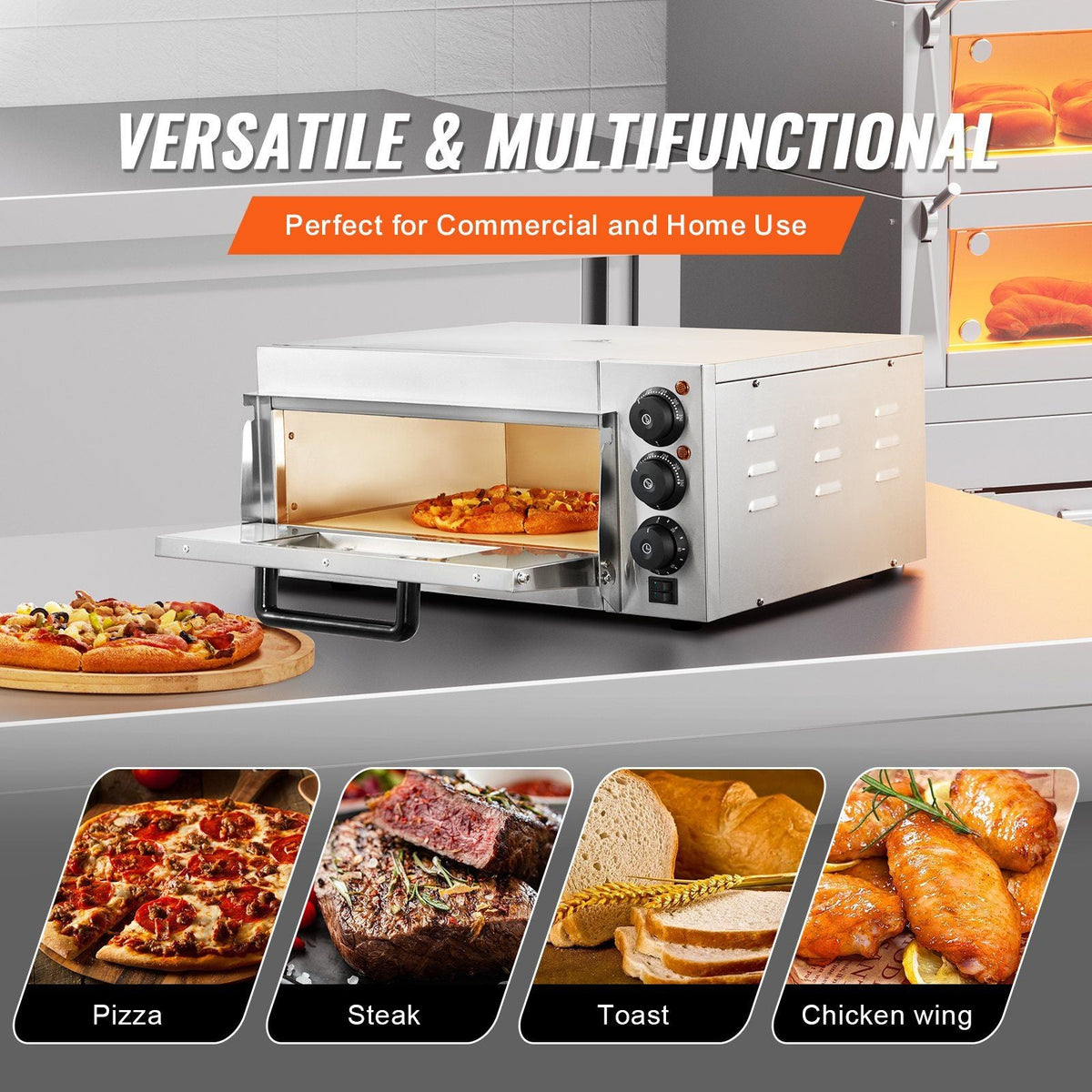 Commercial Countertop Pizza Oven Electric Pizza Oven for 16" Pizza Indoor