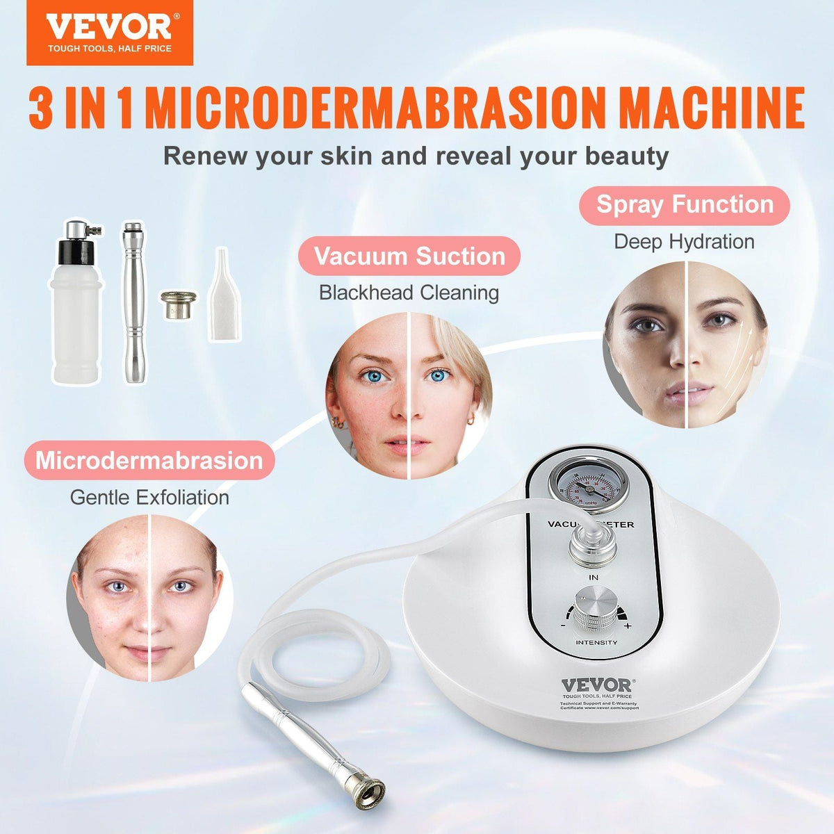 Diamond Microdermabrasion Machine 3 in 1 Facial Beauty Equipment for Salon