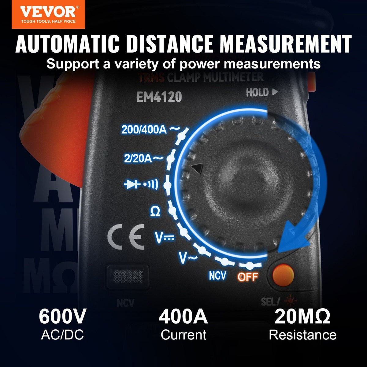Digital Clamp Meter Multimeter True RMS AC DC Volt Amp NCV Measurement