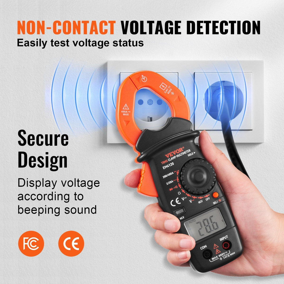 Digital Clamp Meter Multimeter True RMS AC DC Volt Amp NCV Measurement