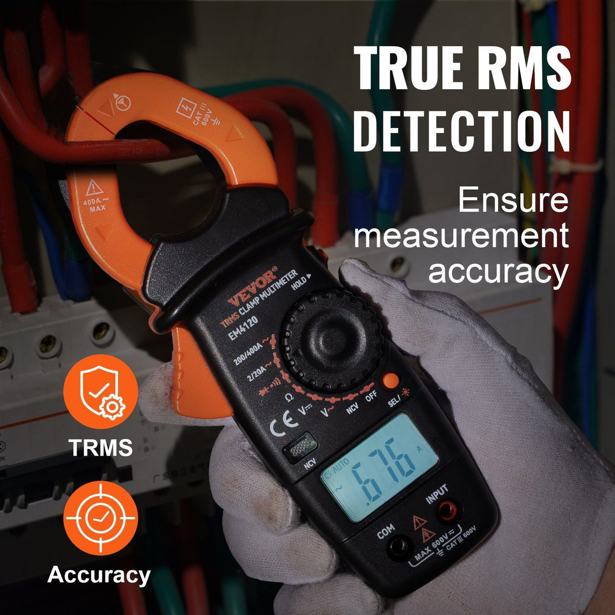 Digital Clamp Meter Multimeter True RMS AC DC Volt Amp NCV Measurement