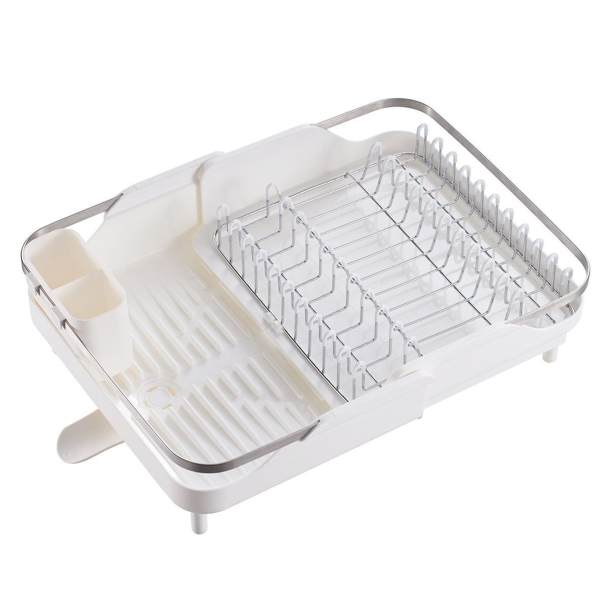Dish Drying Rack Expandable Drainer Stainless Steel Kitchen Utensil Holder