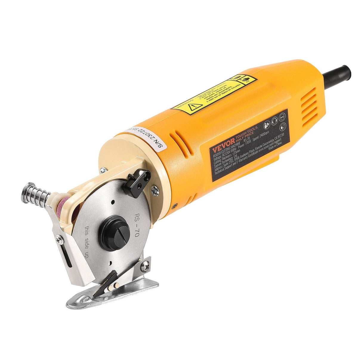 Fabric Cutter, 170W Electric Rotary Fabric Cutting Machine, 1" Cutting Thickness, Octagonal Knife, with Replacement Blade and Sharpening Stones, for Multi-Layer Cloth Fabric Leather