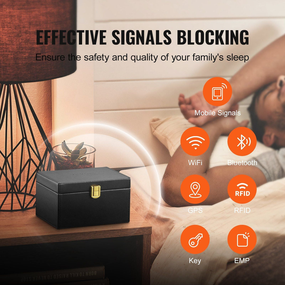 Faraday Box Signal Blocking Holder for 5~8 Car Keys with 2 Key Bags Black, Car Key Signal Blocking Box Box for Car Security