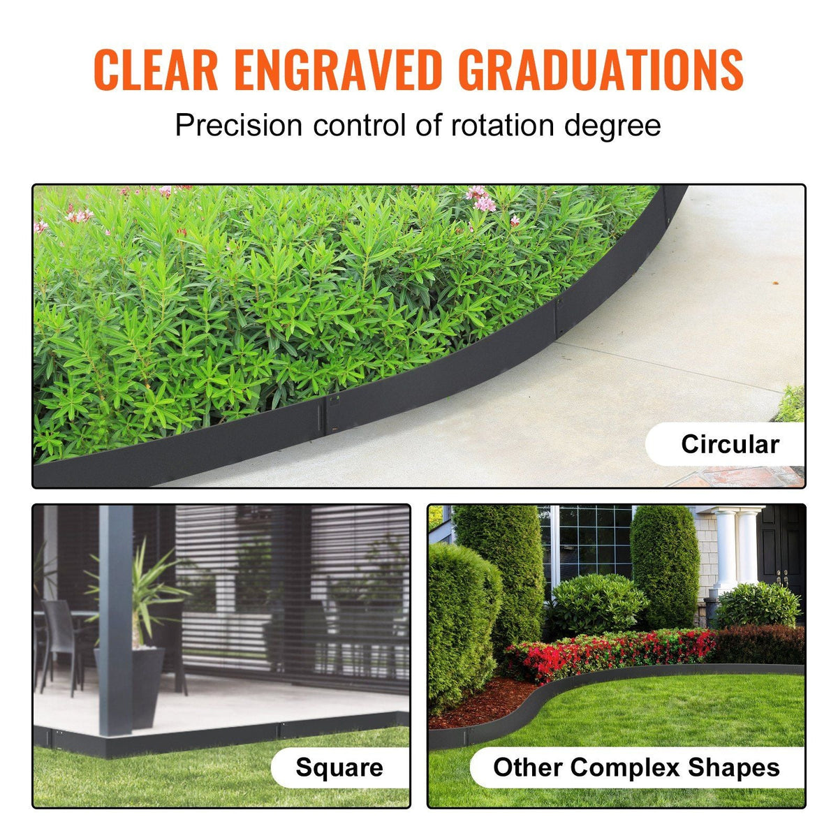 Steel Landscape Edging, 5-pack Steel Garden Edging Borders, 39" L x 5" H Strips, Hammer-in Edging Border, Bendable Metal Landscape Edging for Yard, Garden, Lawn, 3.15" Spike Height, Black