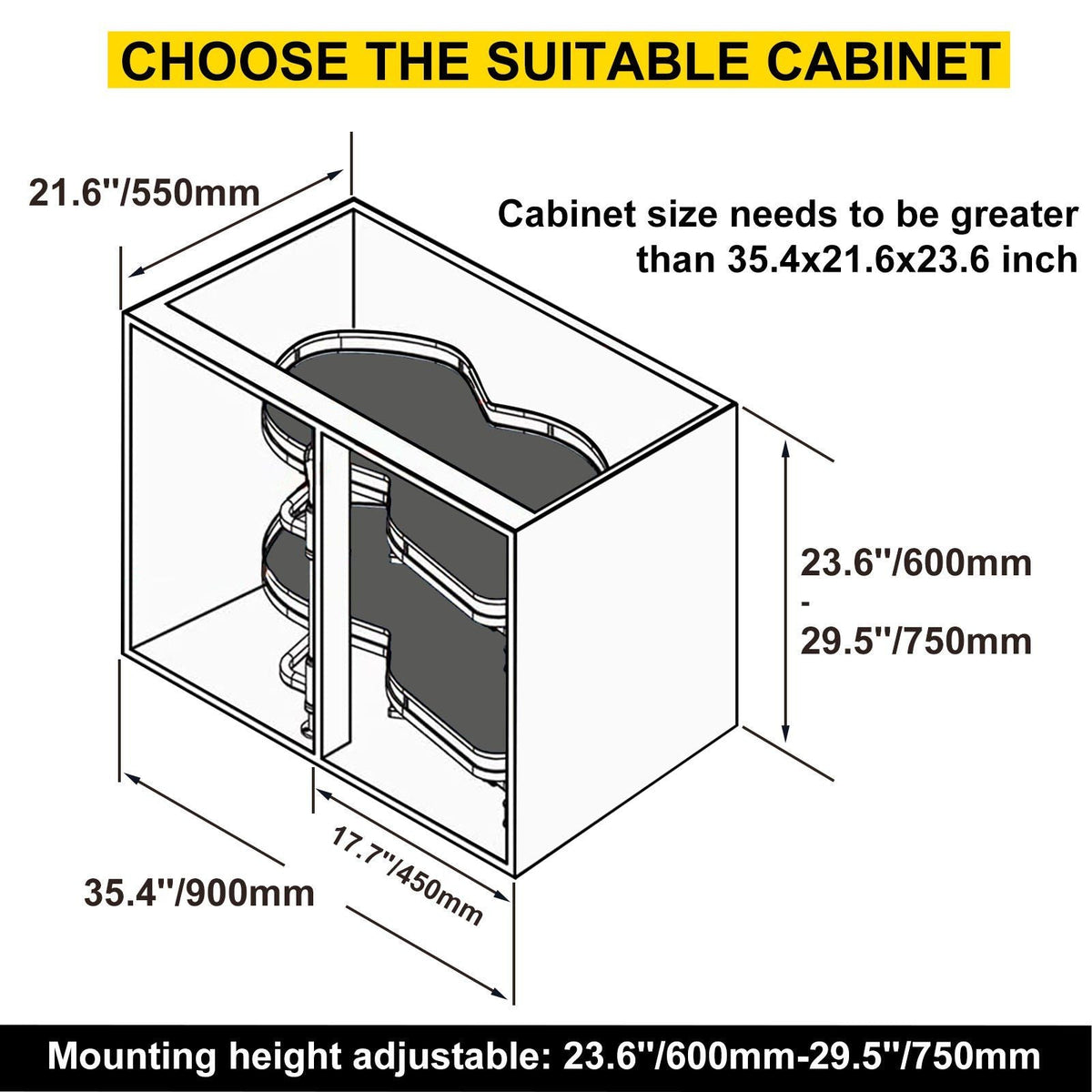 Swing Right Blind Corner Cabinet Pull Out for 36 inch Cabinet, 2 Tier Swing Tray Blind Kitchen Cabinet, Soft Close Cloud Blind Organizer for Left Handed Open Blind Corner Cabinet