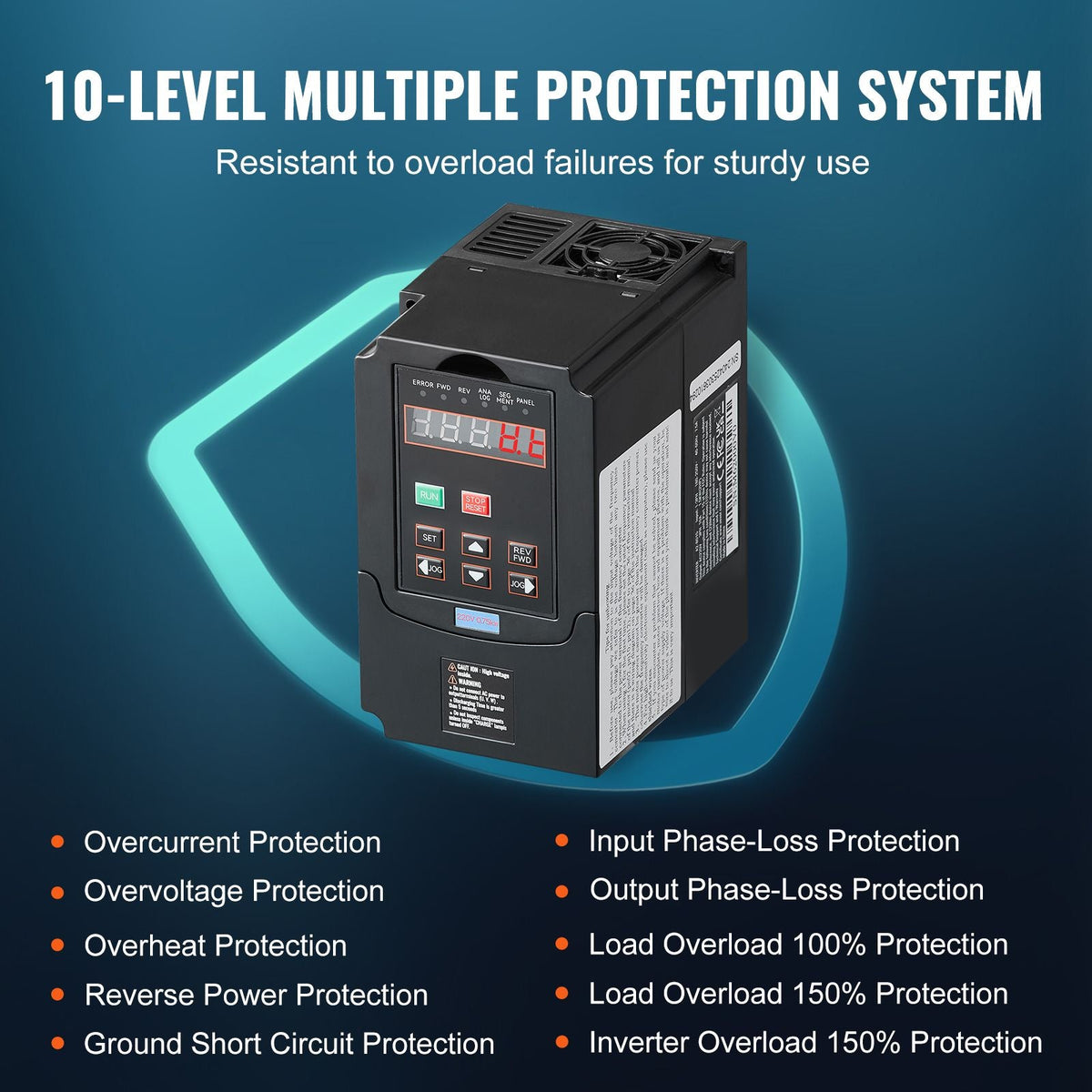 VFD 1HP, 0.75KW, 3.5A, 1 or 3 Phase 220V Input to 3 Phase 220V Output Variable Frequency Drive, 40-60Hz Input, 0-400Hz Output VFD for Spindle Motor CNC Speed Control