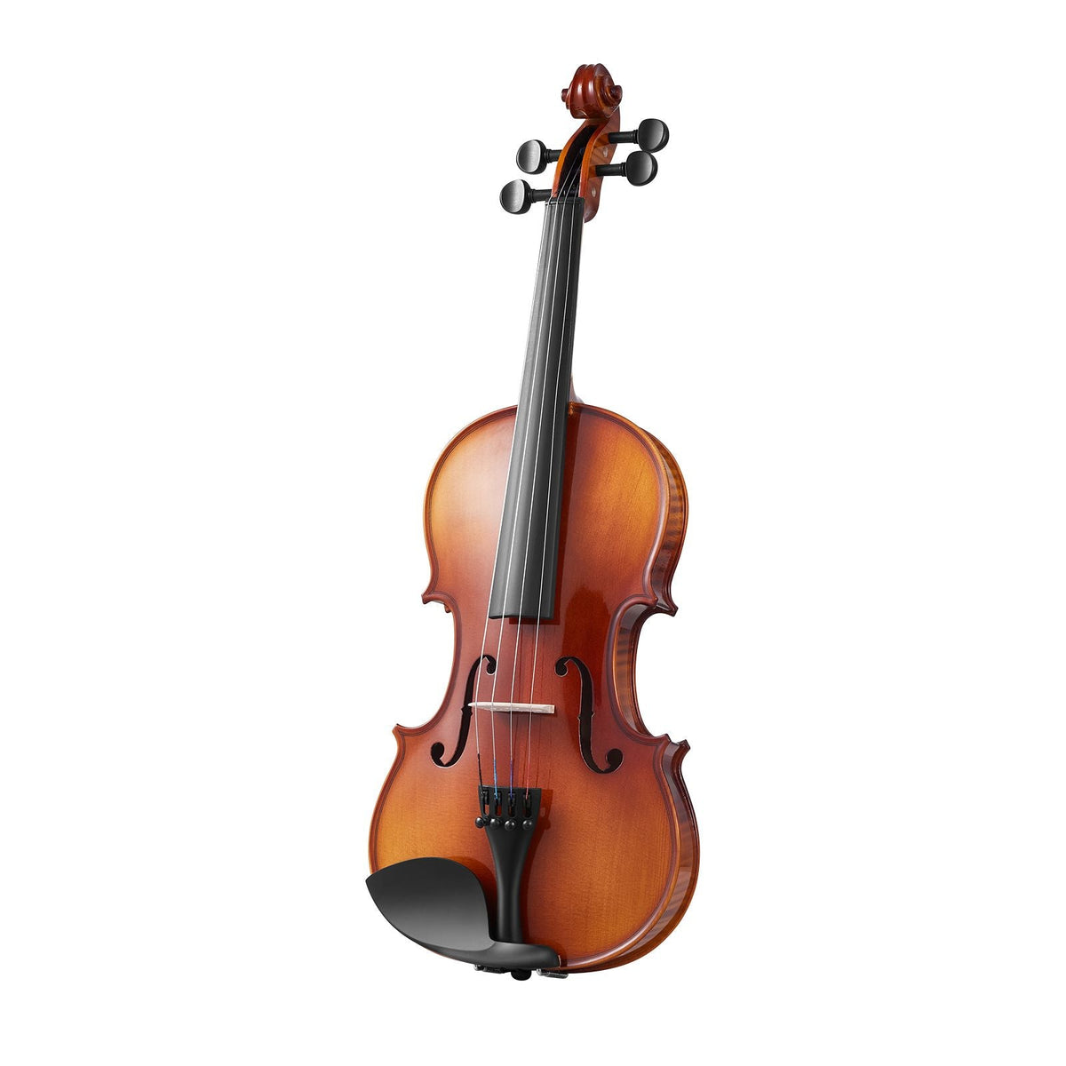Violin 4/4 Full Size for Adults, Violin Fiddle Set for Beginners Student with Hard Case,Rosin, Bow,Shoulder Rest,Bridge,Extra Strings,Professional Solidwood Instrument (Glossy Brown Patterned)
