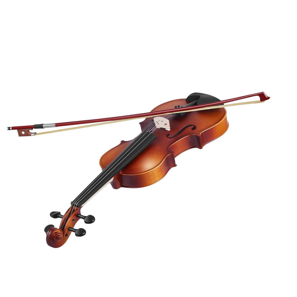 Violin 4/4 Full Size for Adults, Violin Fiddle Set for Beginners with Hard Case, Rosin, Bow, Shoulder Rest, Bridge, Tuner and Extra Strings, Professional Musical Instruments for Student (Brown)