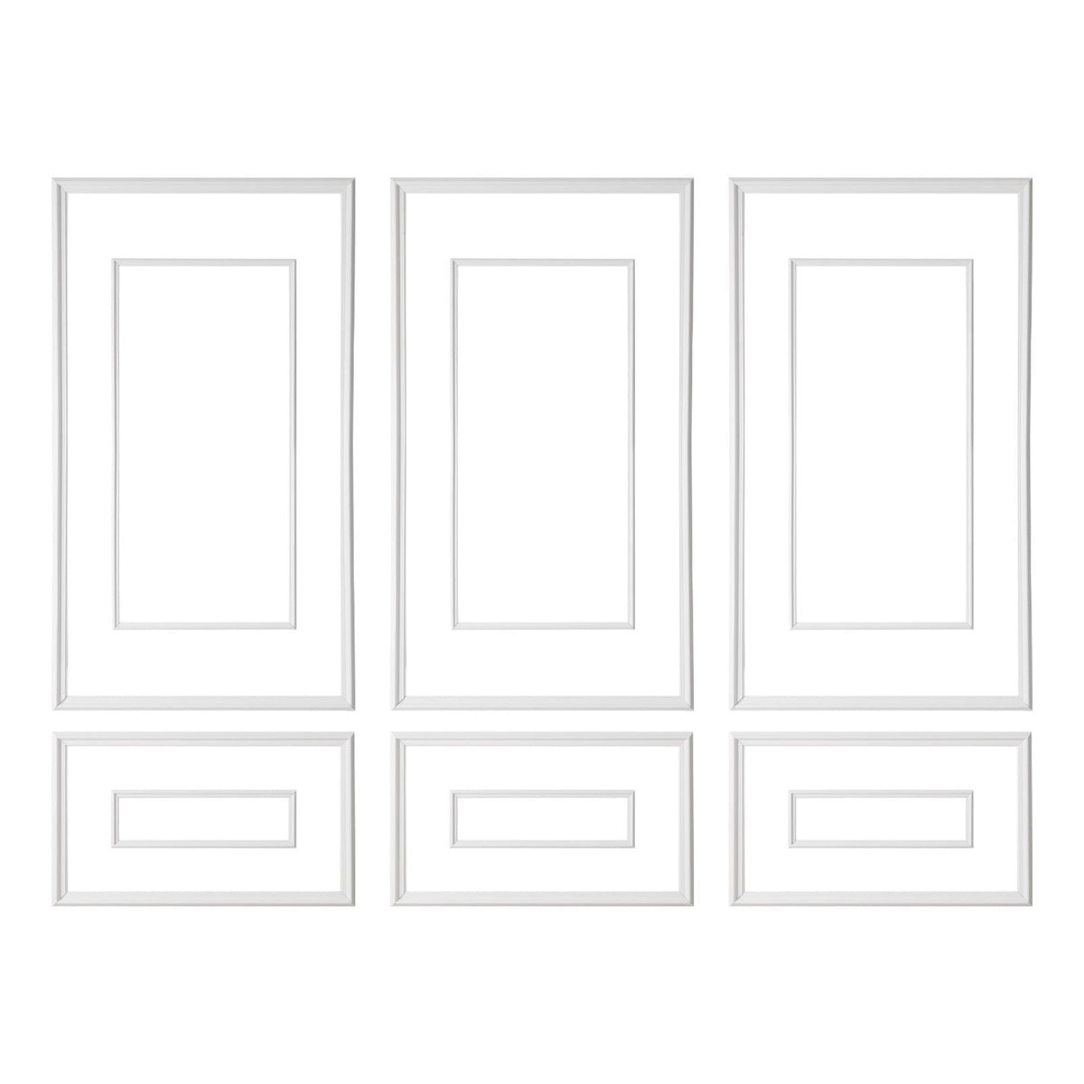 Wall Molding 3 Pack, Wainscoting Panels Kit with Dual-Line Wide & Narrow Profile, Lightweight Paintable Polystyrene, Easy to Install Accent Wall Trim for Interior Living Room, Bedroom,White