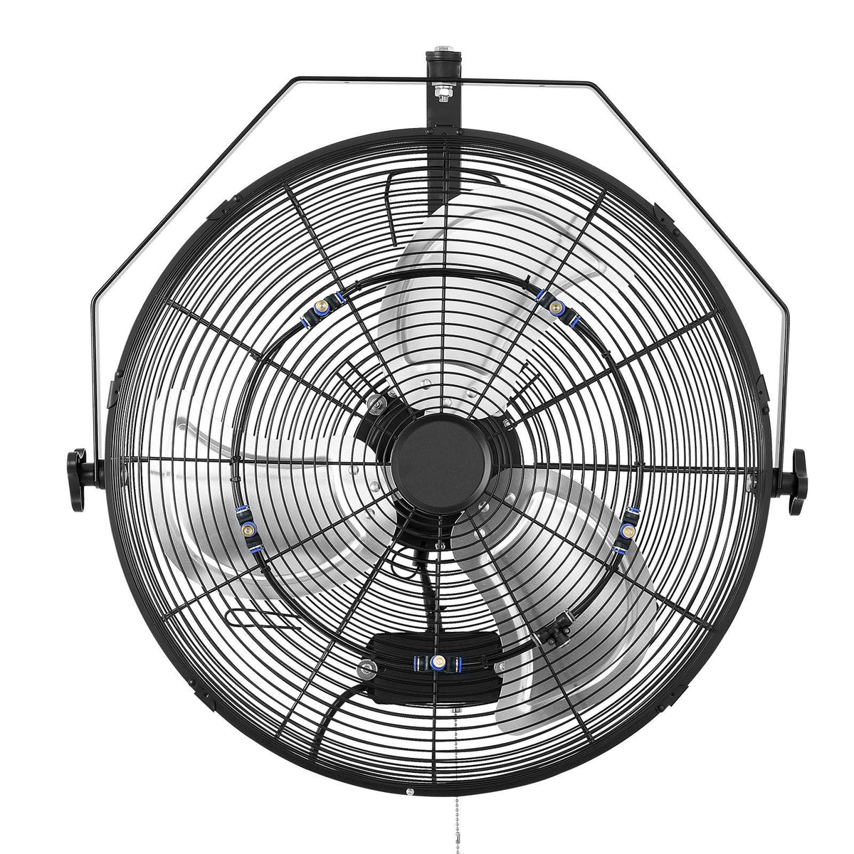 Wall Mount Fan, 20 in Wall Mounted Hanging Fan with Mist, IP44-rated Protection, 3-Speed, Long Airflow Distance, Adjustable Rotation Angle, Powerful for Industry, Commercial, Garage, Workshop