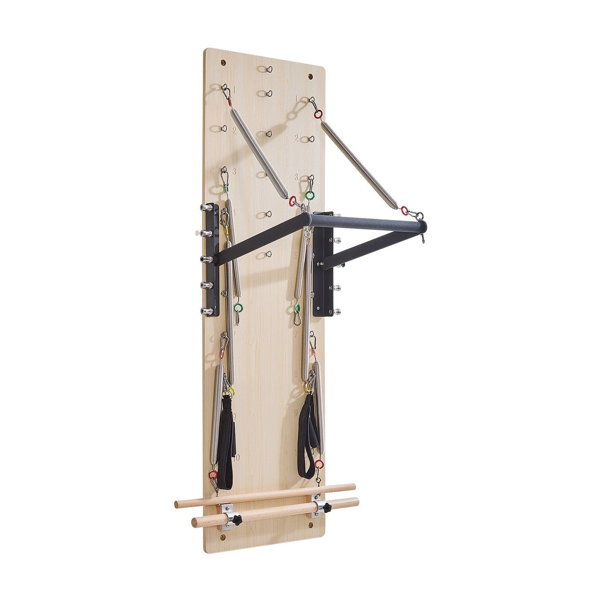 Wall Mounted Pilates Reformer Machine, Maple Wood Pilates Springboard, Exercise Equipment with Resistance Springs, Yoga Fitness Trainer, Suitable for Flexibility Balance, Home Gym Studio Workout