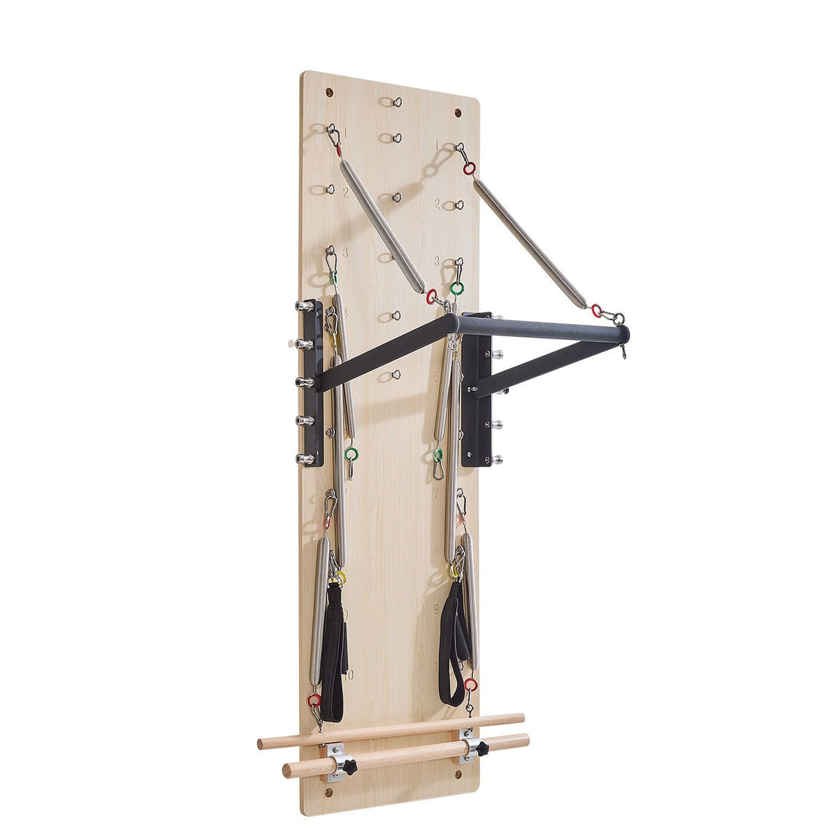 Wall Mounted Pilates Reformer Machine, Maple Wood Pilates Springboard, Exercise Equipment with Resistance Springs, Yoga Fitness Trainer, Suitable for Flexibility Balance, Home Gym Studio Workout