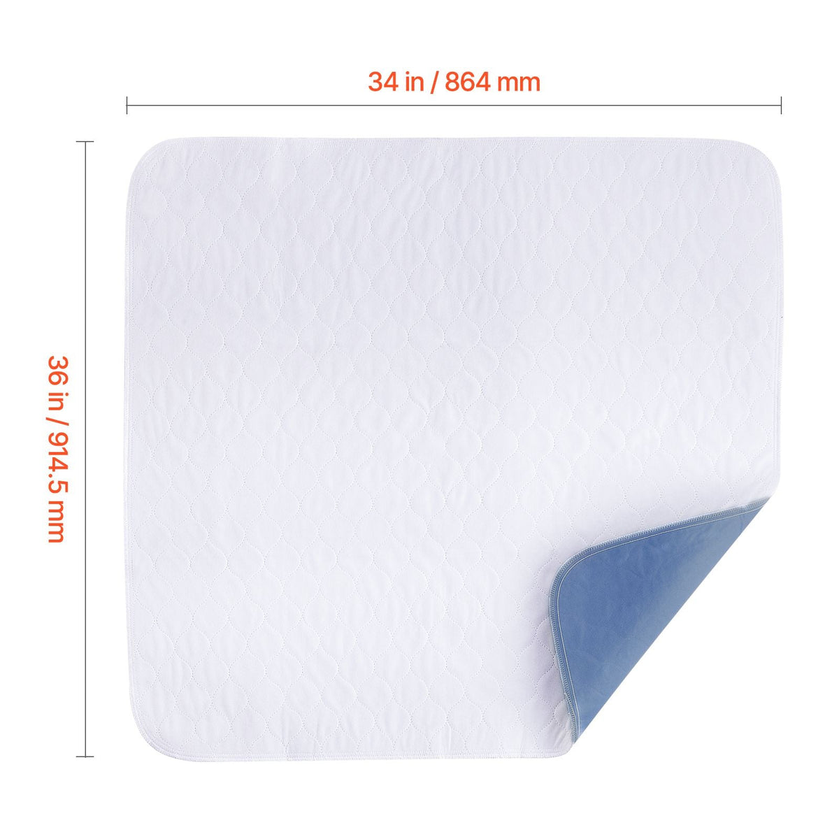 Washable Underpads, 34 x 36-inch Reusable Bed Pads, Super Absorbent & Fast Drying Incontinence Bedwetting Pad for Bed Sofa and Mattress, Protective Pee Pads for Pet Adult Kid Elderly (10-Pack)
