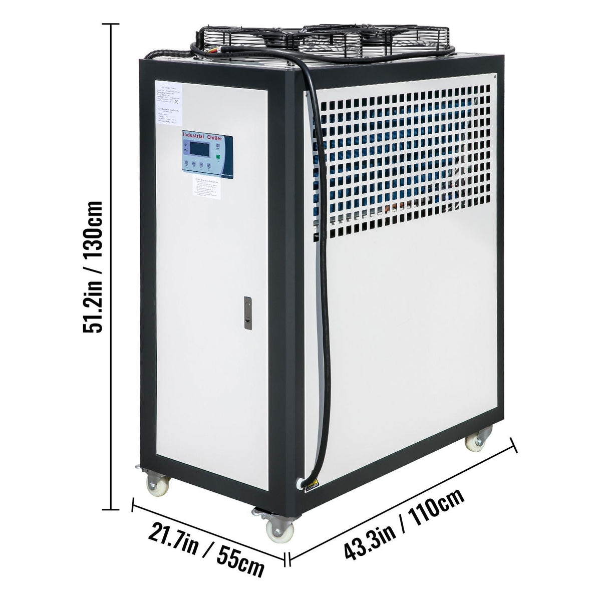 Water Chiller 15Ton, Capacity Industrial Chiller 15Hp, Air-Cooled Water Chiller, Finned Condenser, with Micro-Computer Control, Stainless Steel Water Tank Chiller Machine for Cooling Water