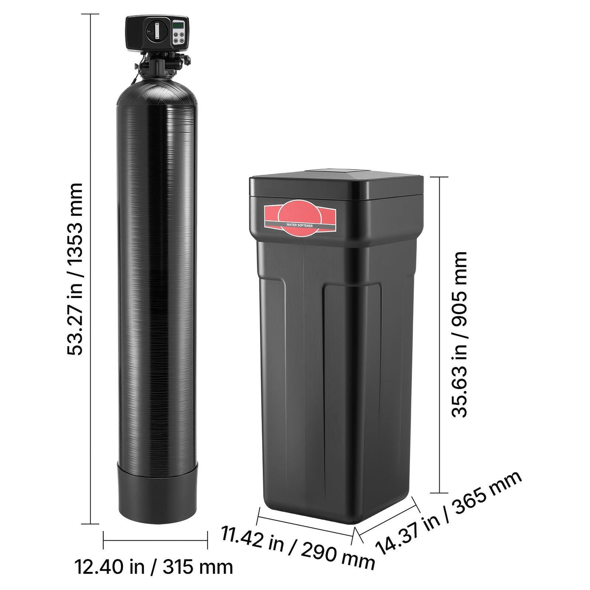 Water Softener, 64,000 Grains Whole House Water Softener System, with Automatic Digital Control Head, Bypass Valve, Reduce Hardness and Minerals, Improve Water Quality, for 5-6 Bathrooms