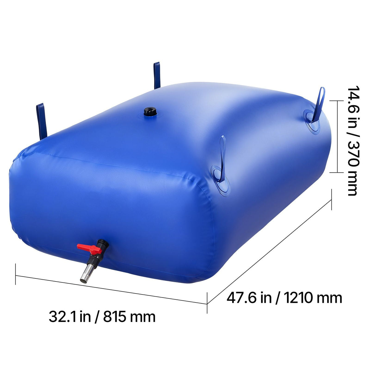 Water Storage Bladder, 87.2 Gal Collapsible Water Storage Bag, Wear-Resistant 1000D PVC Soft Waters Bag, Leakproof Camping Tank Containers for Garden Irrigation RV Emergency Use, Blue